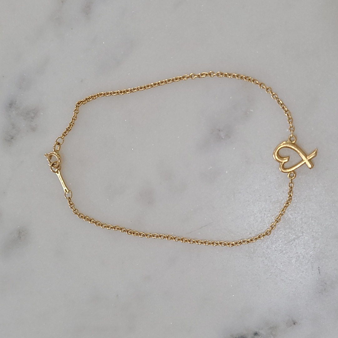 Tiffany & Co. Paloma Picasso 18k Yellow Gold Loving Heart Bracelet